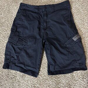 Unionbay Cargo Shorts Mens 32 Dark Navy Blue Stretch Utility Pockets Casual